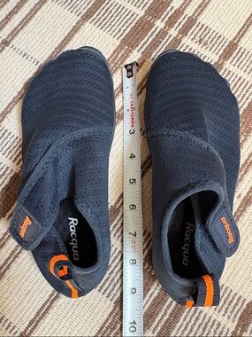 Kids Navy Water Shoes with Orange Accents